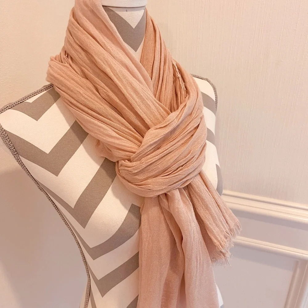 Chic Light Pink Women's Fringe Fashion Scarf Wrap One Size